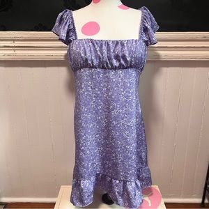 Zara Purple Floral Babydoll Dress